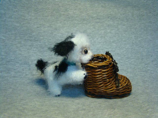 Пёса моя песа, лапа моя лапа.. Авторская игрушка валянием Ольги Чернухо (фото 8)