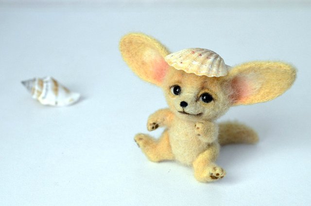 Малыш фенек. Игрушка валянием своими руками (фото 3)