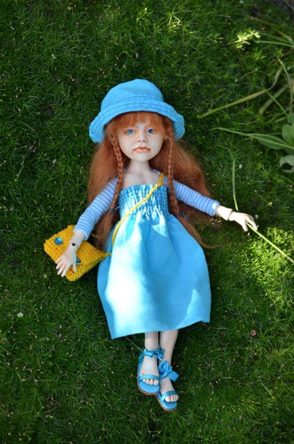 Кукла из шерсти для валяния - Рыжая мечтательница Матильда (фото 9)