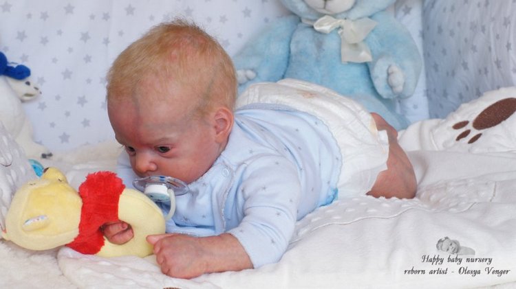 Златовласый малыш с глазами цвета незабудок. Мой Максюша, кукла реборн Олеси Венгер