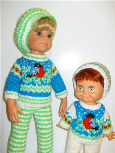 И опять снегири... Комплекты теплой одежды для фэйсинок, паолочек и кукол Готц