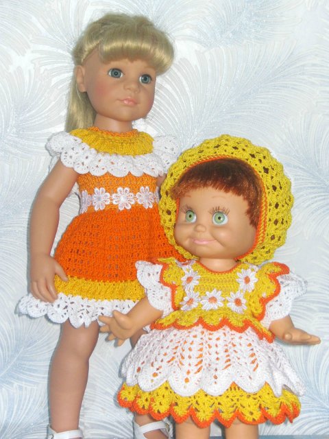 Новая коллекция летних вязаных нарядов для фейсинок, готциков, паолок под названием "Ромашки" (фото 8)