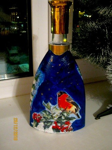 Новогодний декор бутылок — Интересное и необычное: фотоподборки