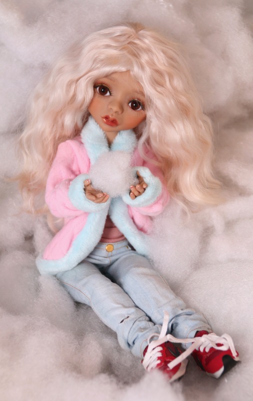 Новогоднее настроение в ноябрьский дождь. Шарнирная кукла (фото 5)