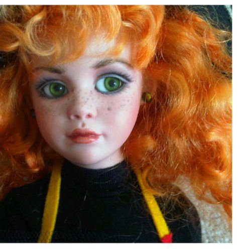 Фарфоровая кукла Zinnia автора Jan MClean, коллекция Flower Heart Collection