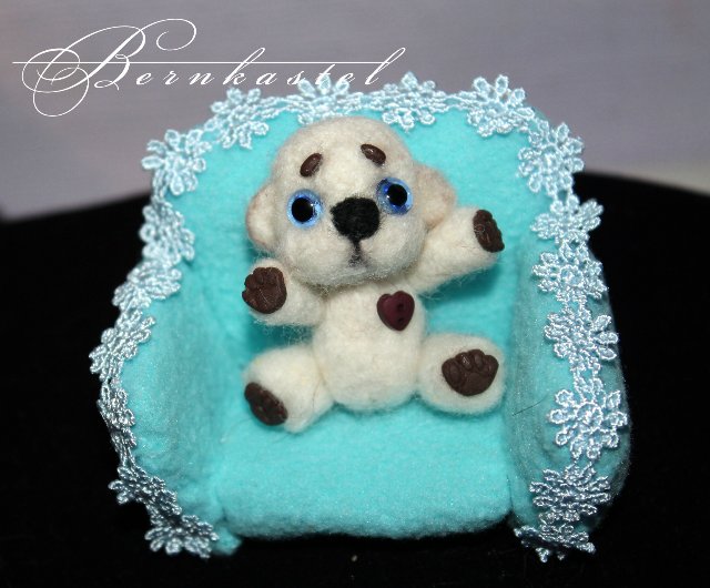 Мишка Топси. Авторская игрушка валянием из шерсти Бернкастель (фото 6)