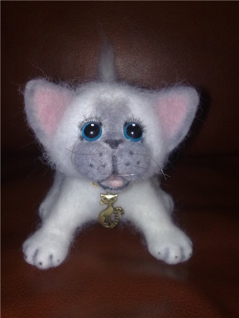 Котенок из шерсти! Сухое валяние игрушек