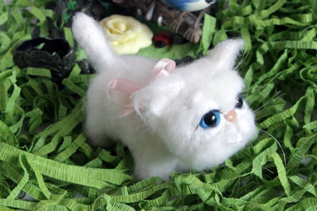 Моя кошечка валянием из шерсти готова (фото 3)