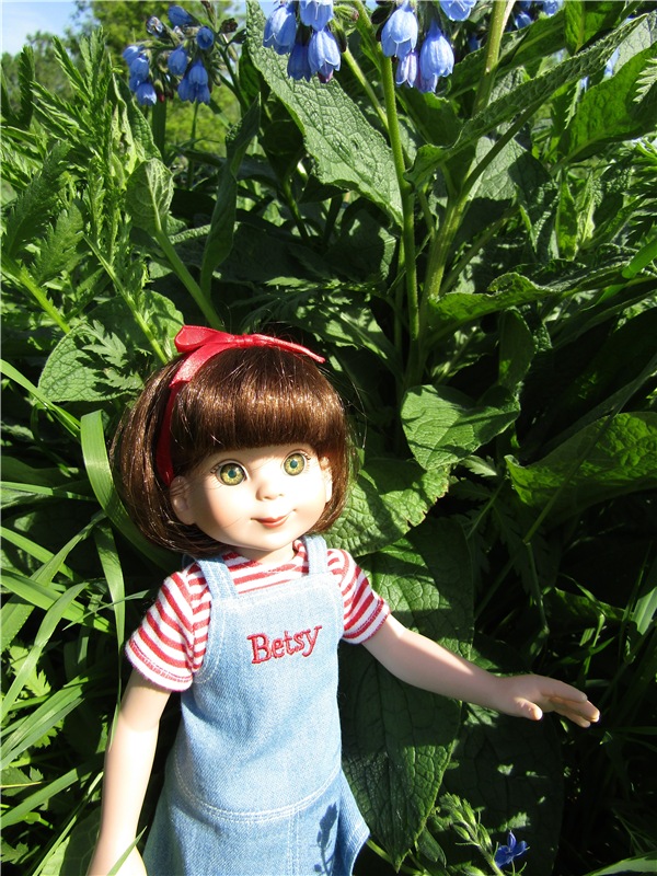 Бетси Robert Tonner. С красным бантом по зеленому лугу