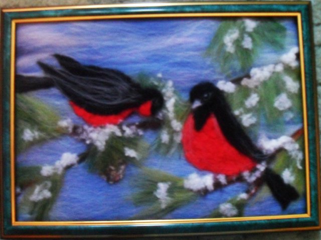 Картины из шерсти. Подборка