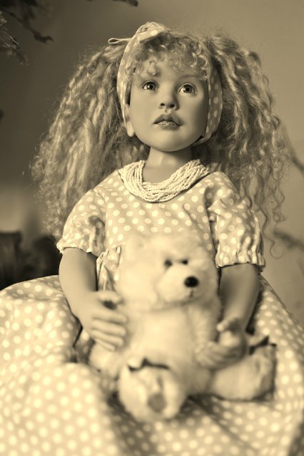 Платье в горошек. Коллекционная кукла Zwergnase, Eugenia