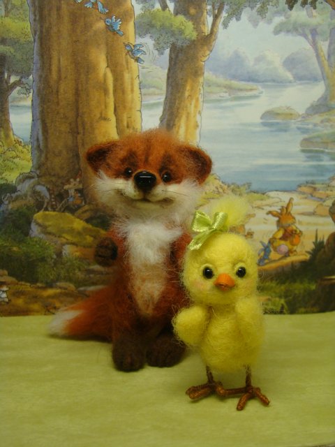 Лис нашёл себе подружку. Авторские игрушки валянием из шерсти Ольги Чернухо (фото 7)