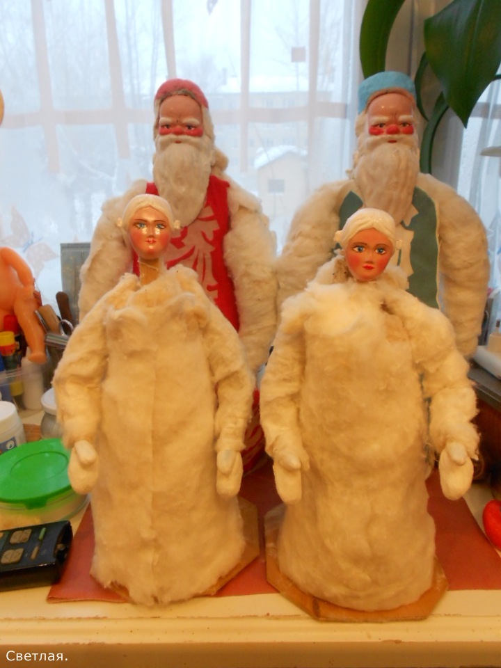 МК: "Новогодняя парочка - Дед Мороз и Снегурочка. Воронежской ФИ. После полной реставрации, с заменой элементов декора"