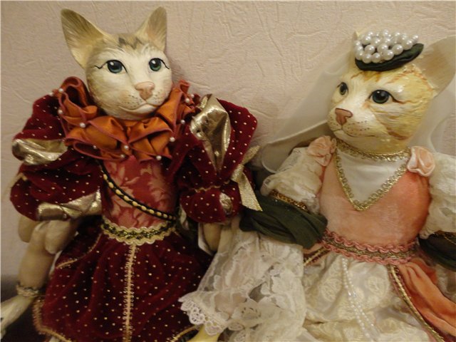 Повесть о Ромео и Джульетте. Куклы-коты коты из фарфора - Katerines collection (фото 4)