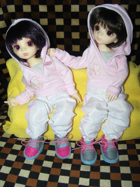Мои близняшки Ран и Рен (bjd Dollzone Sis)