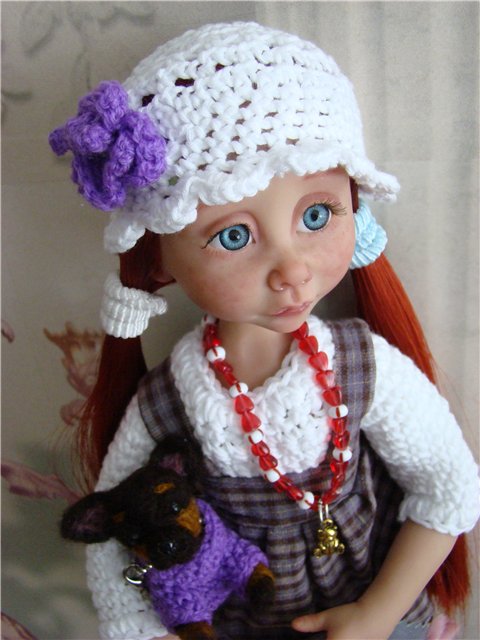 Девочка с собачкой. Авторская кукла Кондрашовой Ирины