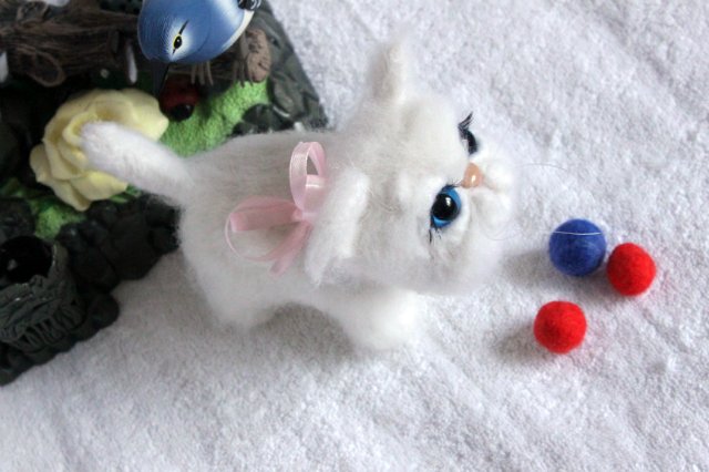 Моя кошечка валянием из шерсти готова