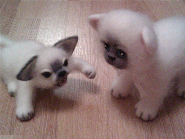 Новенький кот! Игрушка валянием из шерсти (фото 5)