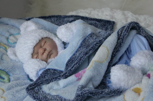 Спящий малышок Жульенчик. Куколка реборн Вишни Виктории