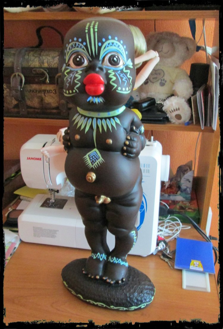 Гипсовый Негритенок — Фарфоровые статуэтки и фигурки: винтаж