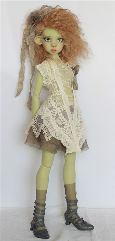 OOAK Kaye Wiggs Green Laryssa elf - Зеленая Лариса эльф в единственном экземпляре (фото 3)