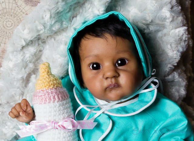 Этническая крошечка реборн, прототип PIXIE скульптора Bonnie Brown