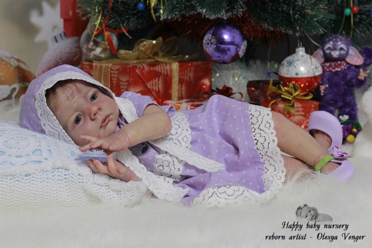 Моё предновогоднее чудо, моя Карлотта. Кукла реборн Олеси Венгер (фото 7)