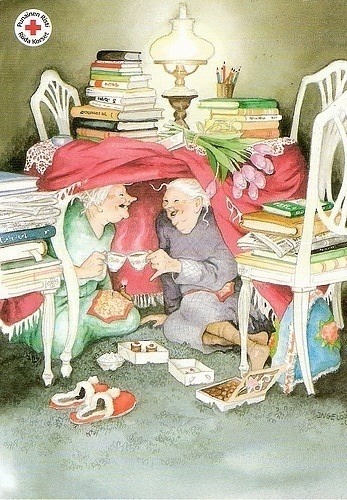 Страшно стареть или веселая старость. Открытки финской художницы Inge Löök