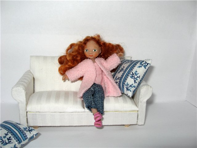 Мини кукла рыжик для кукольного дома (фото 5)