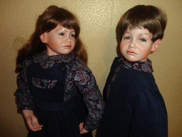 Двойняшки Джесс - брат и сестра. Фарфоровые куклы Steve Angela Clark