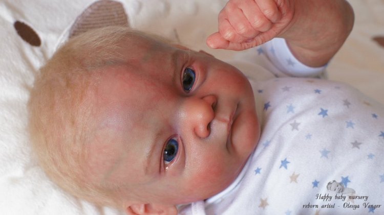 Златовласый малыш с глазами цвета незабудок. Мой Максюша, кукла реборн Олеси Венгер