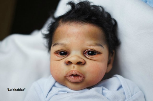 Афро-реборненочек истинный мальчишка Асриель Asriel прототип Беаты Вежбицки, Польша (фото 7)