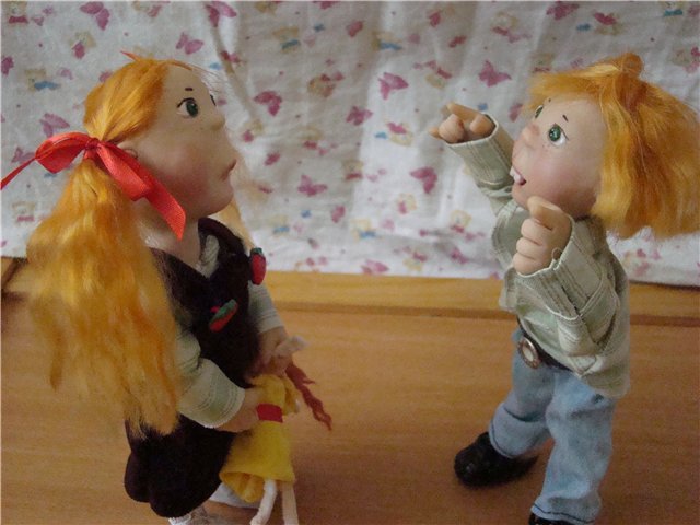 Мастер-класс от Ирины Кондрашовой - Мои куклы из пластики и проволочного каркаса. Сорванец и паинька