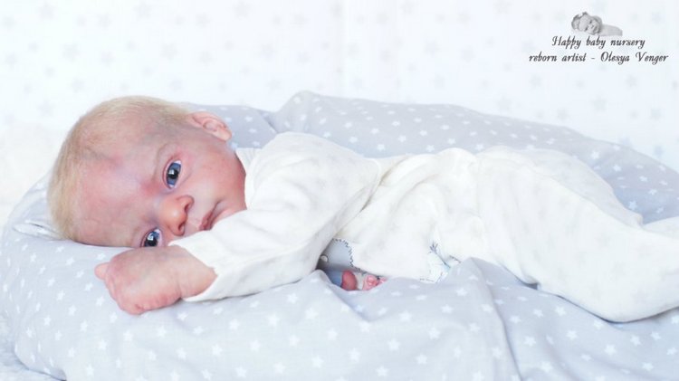 Златовласый малыш с глазами цвета незабудок. Мой Максюша, кукла реборн Олеси Венгер
