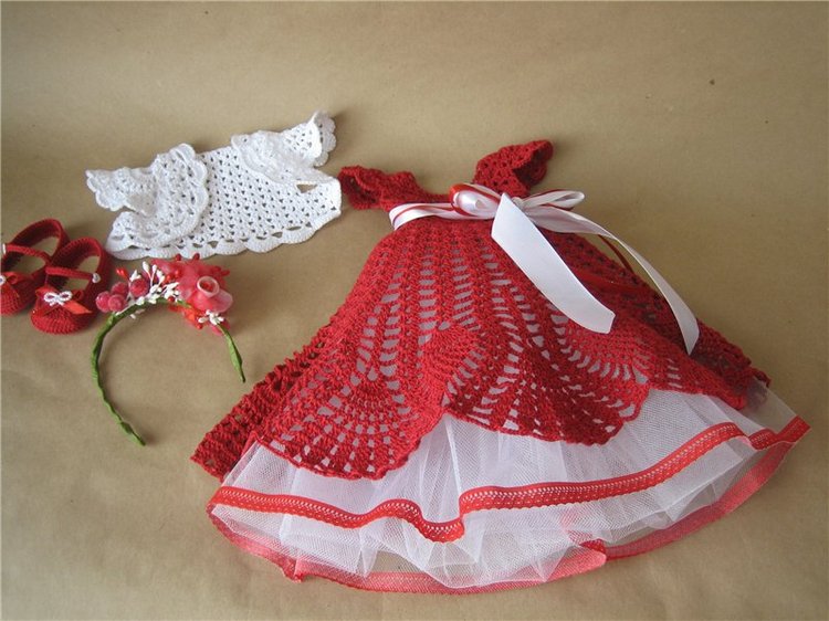 Наряд №2... вишневый) — Одежда и обувь для кукол своими руками: фото (фото 8)