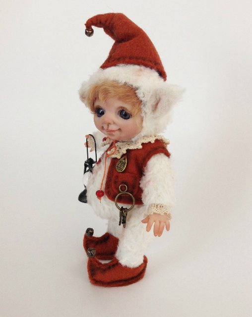 Рождественские эльфики. Авторские куклы тедди долл Анны Добряковой (фото 9)