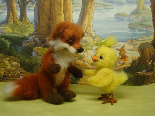 Лис нашёл себе подружку. Авторские игрушки валянием из шерсти Ольги Чернухо (фото 3)