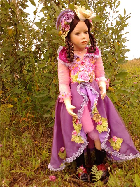 Мой экзотический цветок... Коллекционная фарфоровая кукла (фото 7)