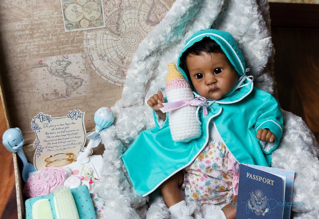 Этническая крошечка реборн, прототип PIXIE скульптора Bonnie Brown