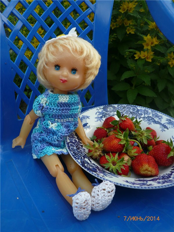 Бабушкина помощница. Винтажная шарнирная куколка Светочка (фото 5)