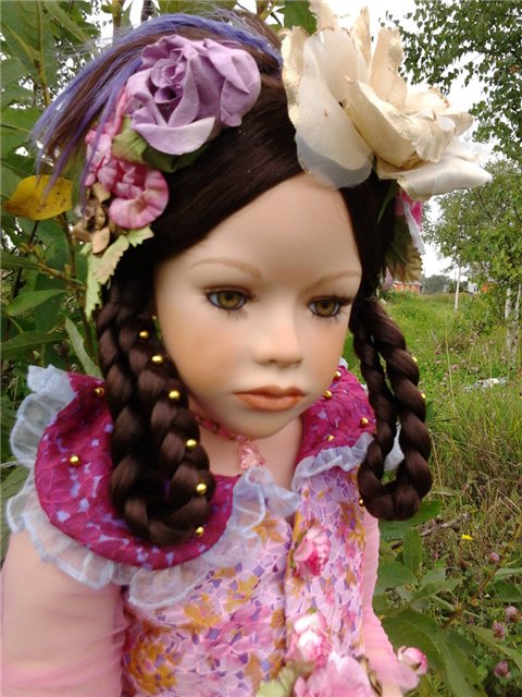 Мой экзотический цветок... Коллекционная фарфоровая кукла (фото 4)