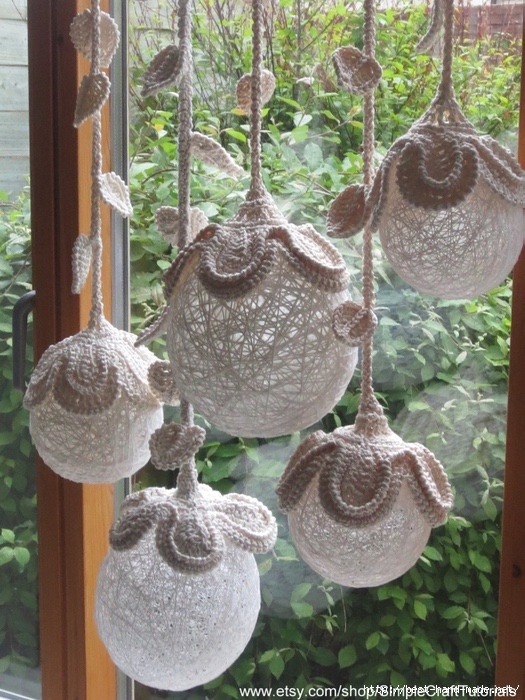 Абажуры из вязаных салфеток