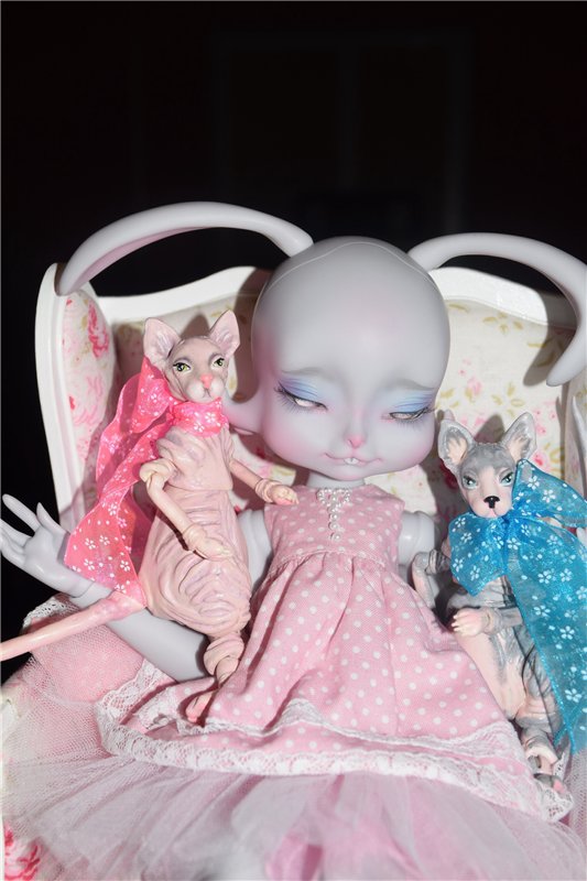 Парочка Бони и Клайд - котики сфинксы, авторские игрушки Юлии Нечаевой (фото 8)