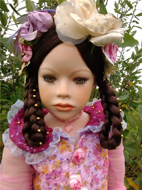 Мой экзотический цветок... Коллекционная фарфоровая кукла (фото 3)