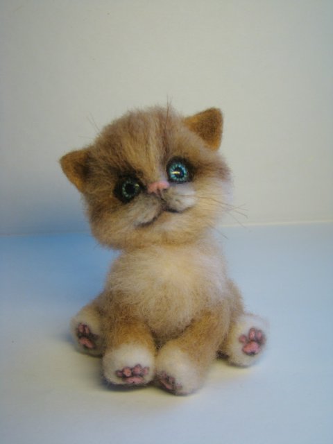 Котище, рыжий хвостище. Авторская игрушка валянием из шерсти Ольги Чернухо (фото 6)