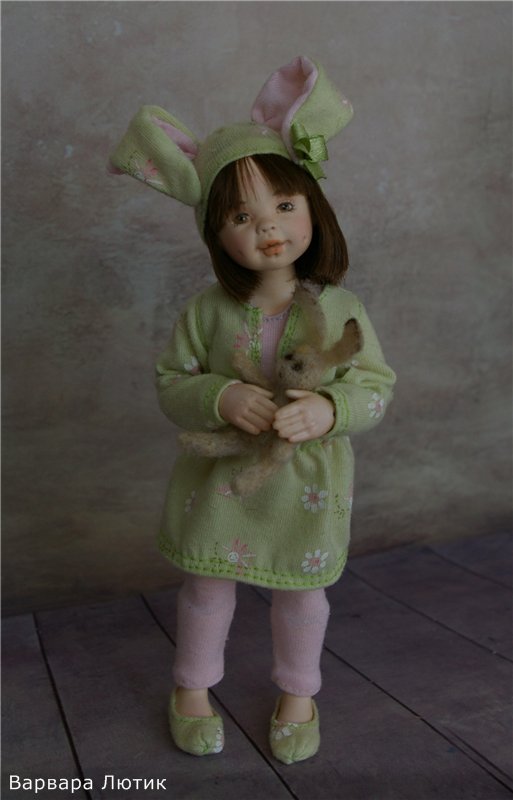 "Алиса" Авторская шарнирная куколка 16 см (фото 3)