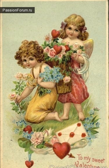 Старинные открытки с Денем Святого Валентина | Бэйбики Старинные открытки с Денем Святого Валентина