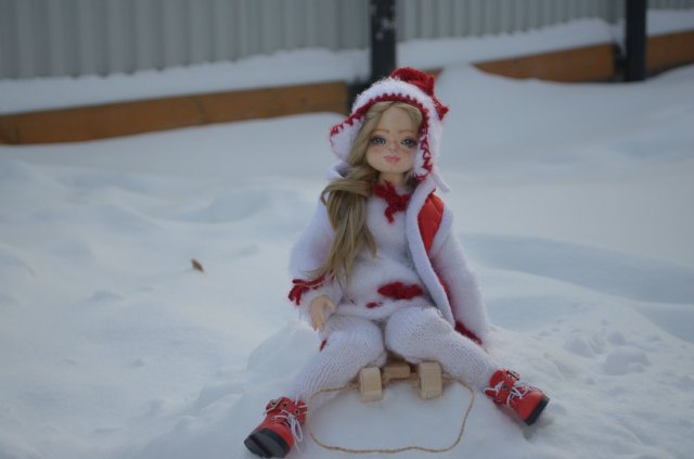 Зима, горка, санки! Авторская шарнирная кукла Коновниной Ольги | Бэйбики Зима, горка, санки! Авторская шарнирная кукла Коновниной Ольги