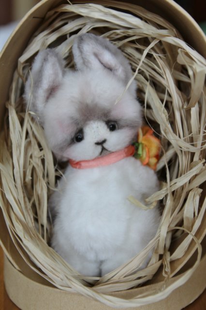 Зайка-тедди Лея, авторская игрушка ручной работы (фото 8)