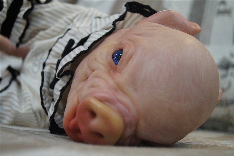 Пухля в новом образе-свинка реборн Рязановой Елены (фото 9)